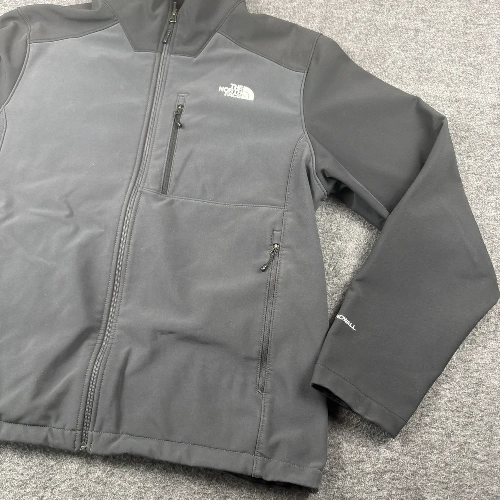 The North Face Jacket Mens XL‎ Black WindWall Softshell Full Zip Hiking Outdoors